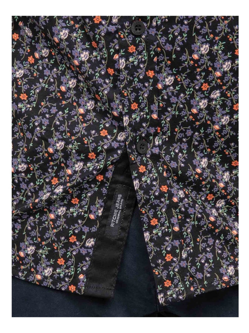 Camisa estampado floral TIVERTAR Negro - Kiabi