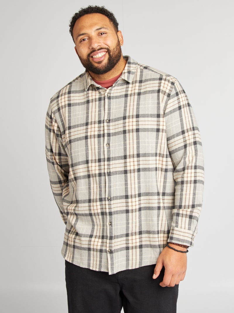 Camisa estilo leñador regular GRIS - Kiabi