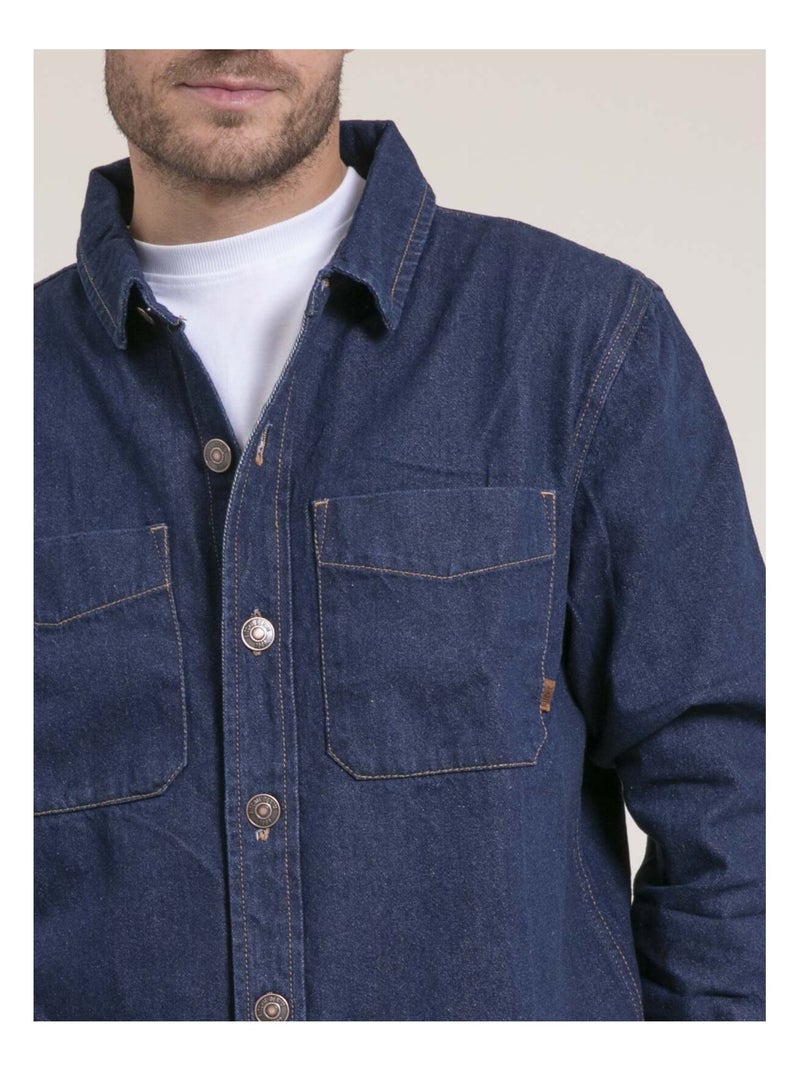 Camisa exterior de puro algodón denim TUDESSY Azul - Kiabi
