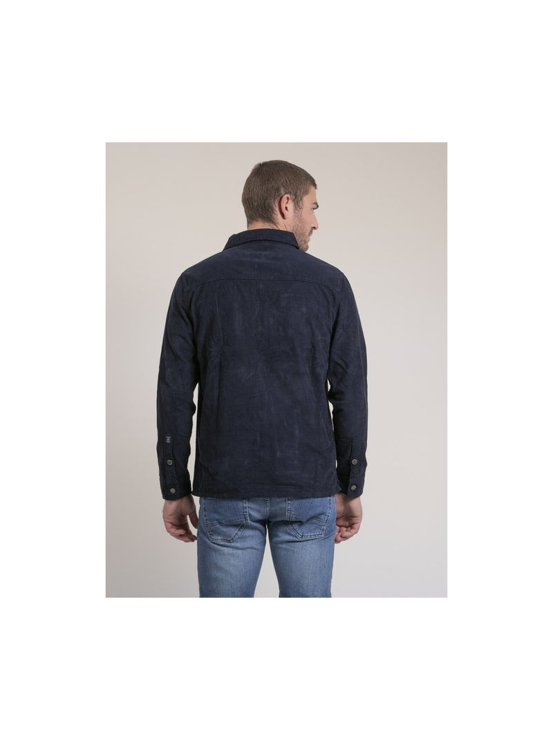 Camisa exterior de terciopelo TUDROY Azul marino - Kiabi
