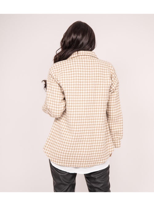 Camisa exterior pied de poule UVEL - Kiabi