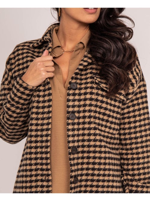 Camisa exterior pied de poule UVEL - Kiabi