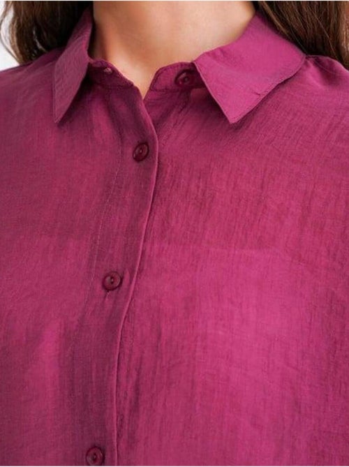 Camisa extragrande de tul con cierre de botones mixray - Kiabi Camisa extragrande de tul con cierre de botones mixray - Kiabi