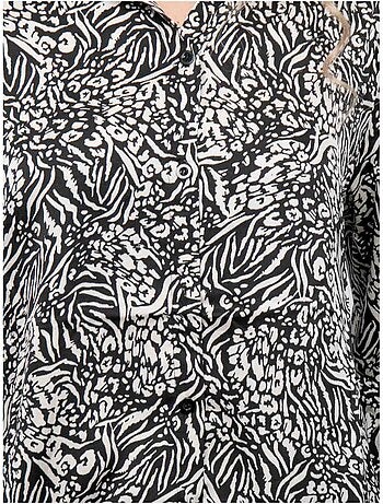 Camisa fluida con estampado animal blanco y negro ophir