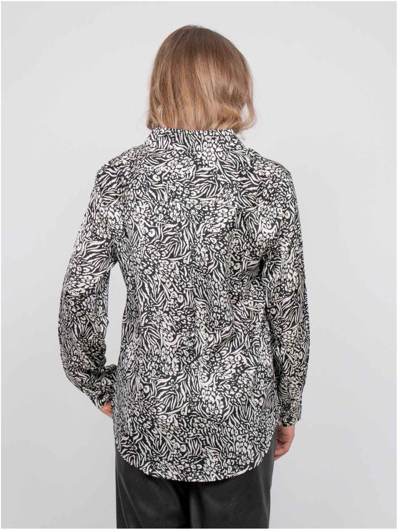 Camisa fluida con estampado animal blanco y negro ophir Negro - Kiabi