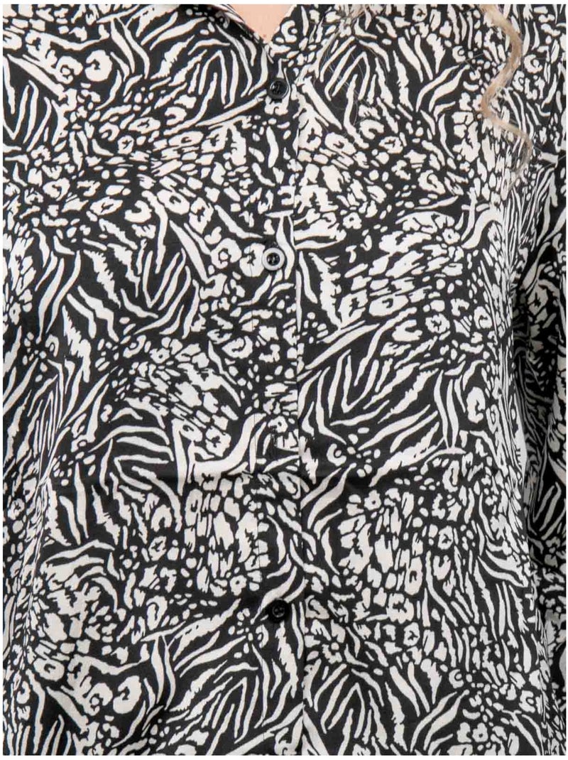 Camisa fluida con estampado animal blanco y negro ophir Negro - Kiabi