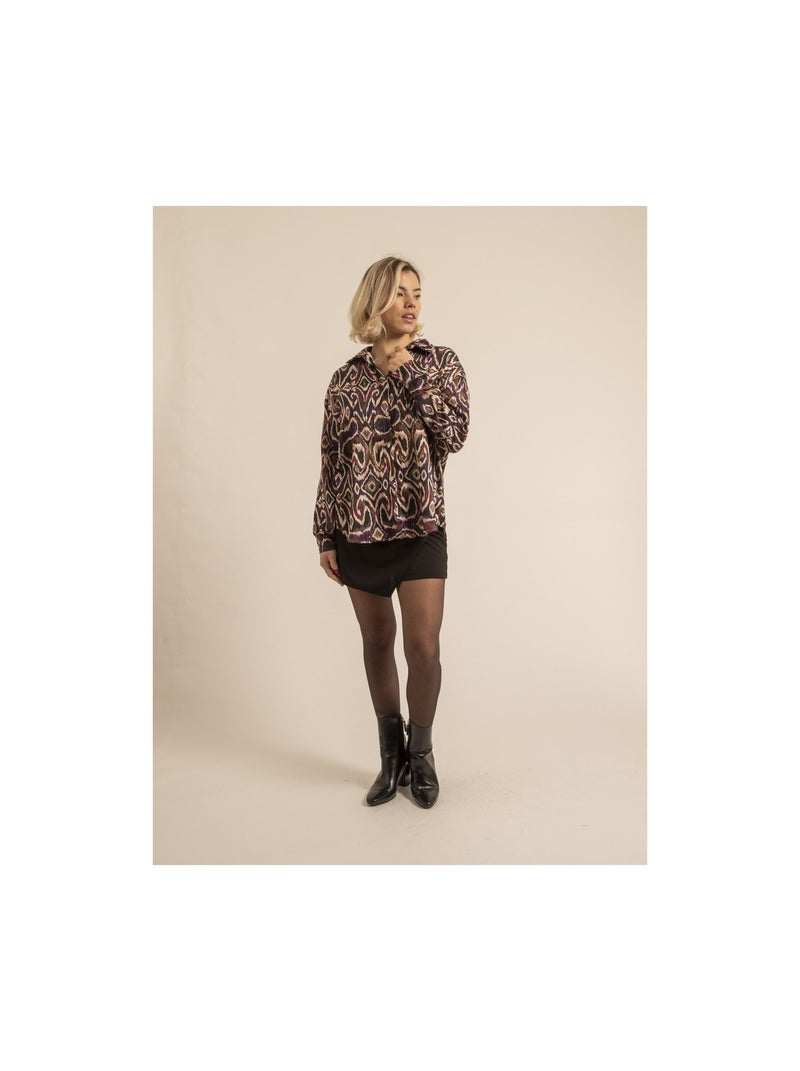 Camisa fluida con motivos OTILIE Violeta - Kiabi