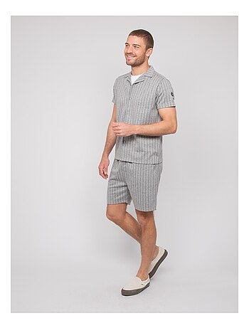 Camisa fluida de manga corta de rayas DONGWANJI