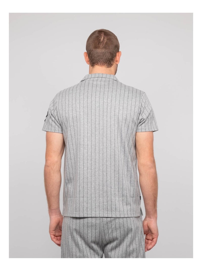 Camisa fluida de manga corta de rayas DONGWANJI Gris - Kiabi