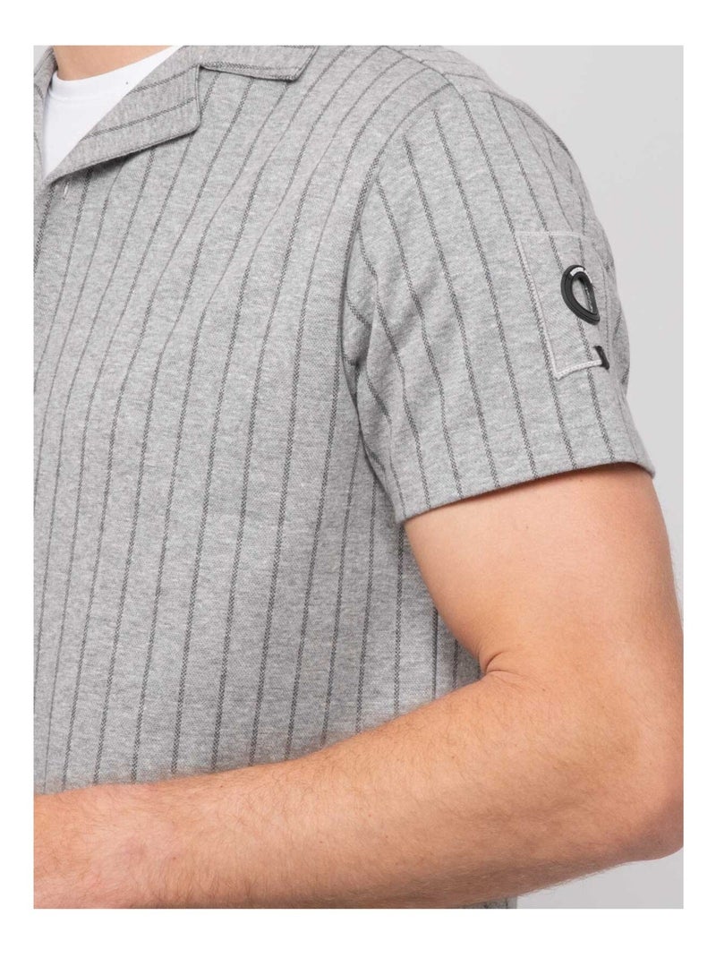 Camisa fluida de manga corta de rayas DONGWANJI Gris - Kiabi