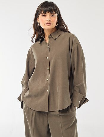 Camisa fluida de manga larga