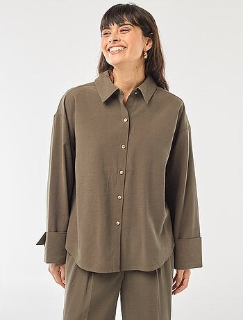 Camisa fluida de manga larga