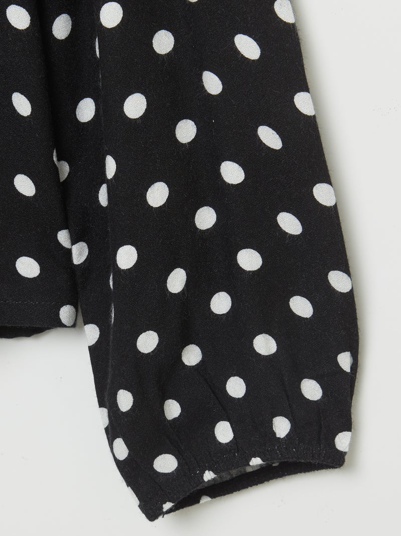 Camisa fluida estampada - colección fácil de poner NEGRO - Kiabi