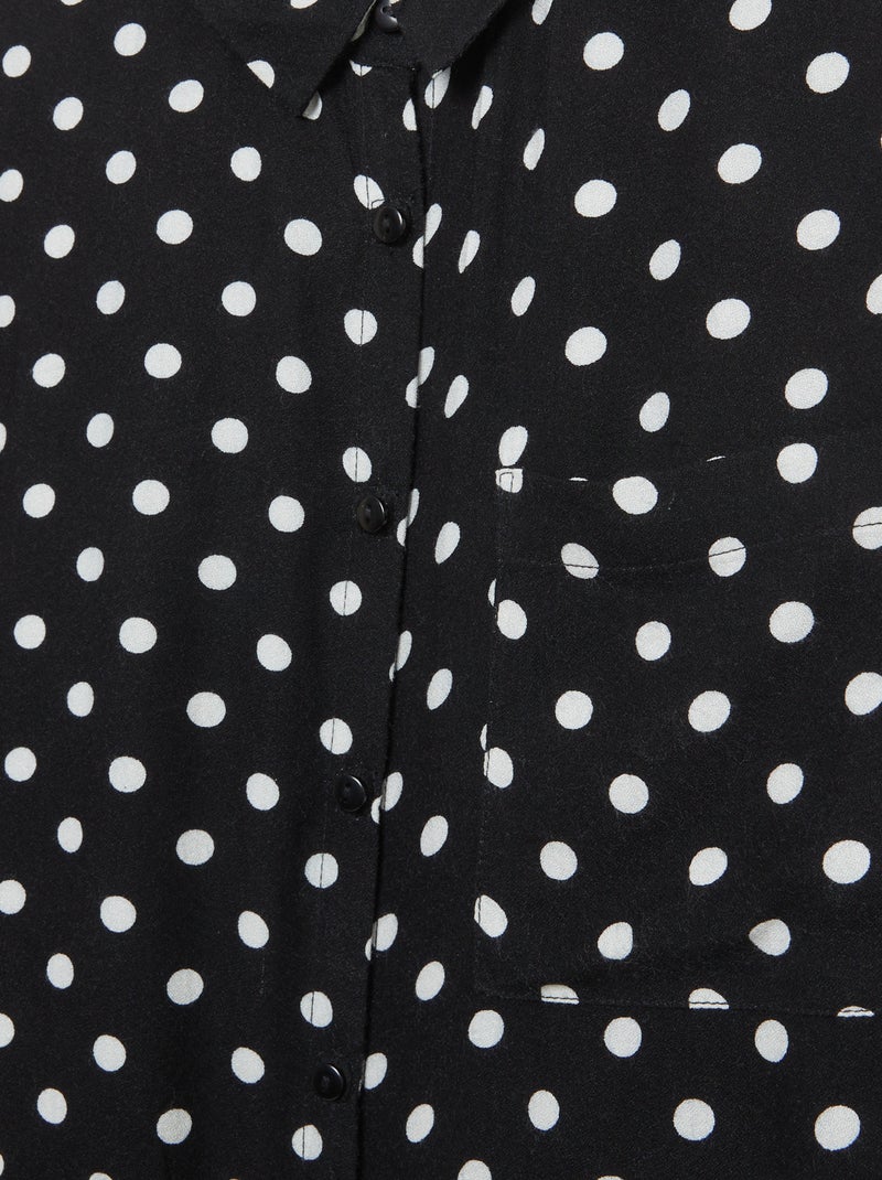 Camisa fluida estampada - colección fácil de poner NEGRO - Kiabi