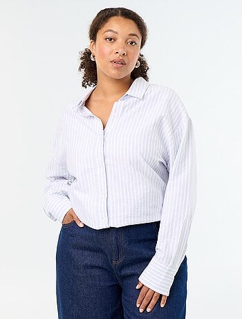 Camisa fluida oxford de rayas