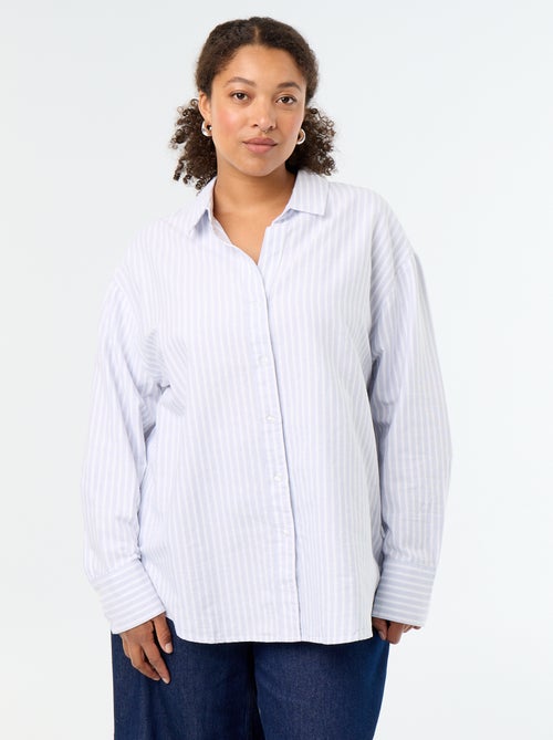 Camisa fluida oxford de rayas - Kiabi Camisa fluida oxford de rayas - Kiabi