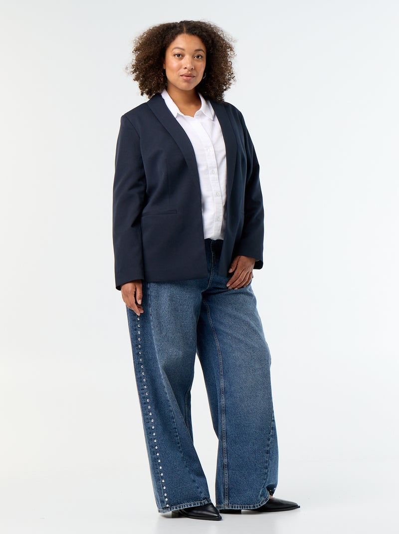 Camisa fluida oxford lisa Blanco - Kiabi
