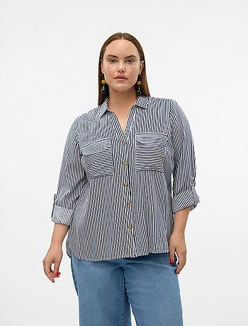 Camisa fluida 'Vero moda curve' con mangas remangables