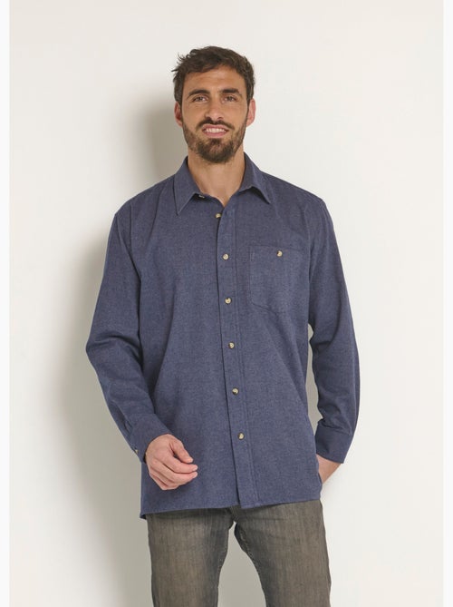 Camisa franela calentita lisa - Afibel - Kiabi