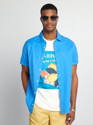 Camisa gruesa de manga corta