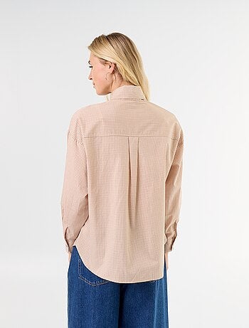 Camisa holgada de manga larga y cuello anudado