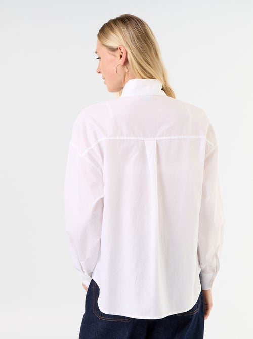 Camisa holgada de manga larga y cuello anudado - Kiabi