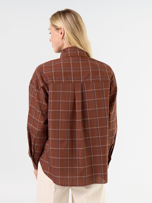 Camisa holgada de manga larga y cuello anudado - Kiabi