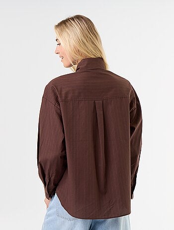Camisa holgada de manga larga y cuello anudado