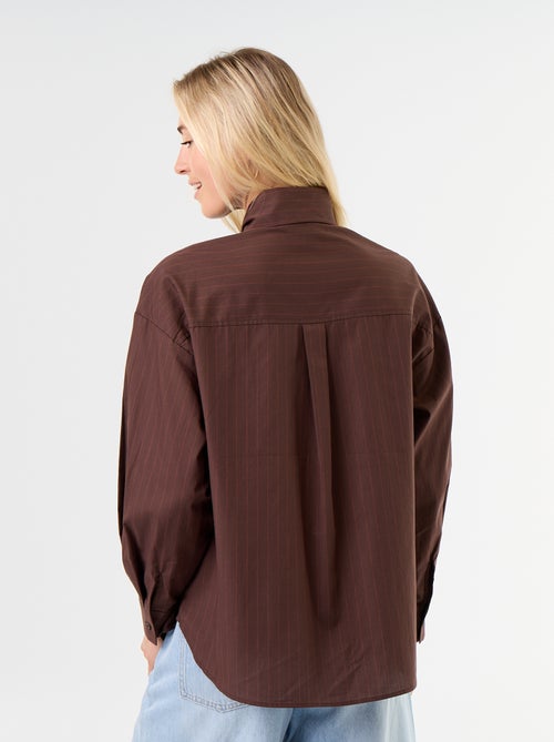 Camisa holgada de manga larga y cuello anudado - Kiabi