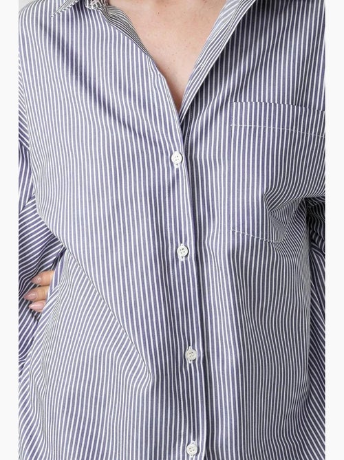 Camisa informal de oficina con cuello camisero hiccup - Kiabi Camisa informal de oficina con cuello camisero hiccup - Kiabi