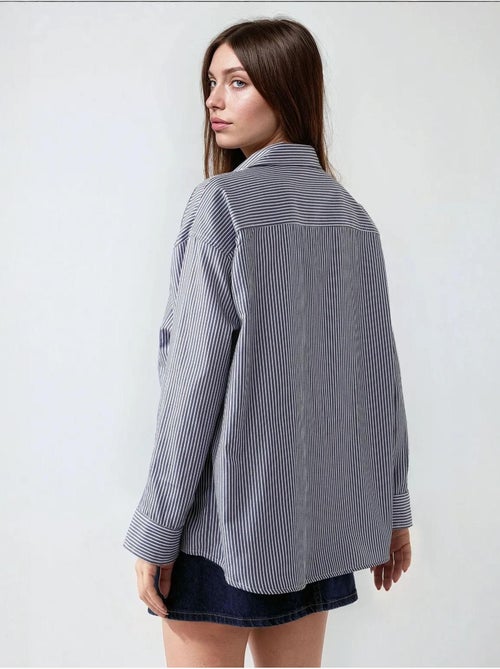 Camisa informal de oficina con cuello camisero hiccup - Kiabi Camisa informal de oficina con cuello camisero hiccup - Kiabi