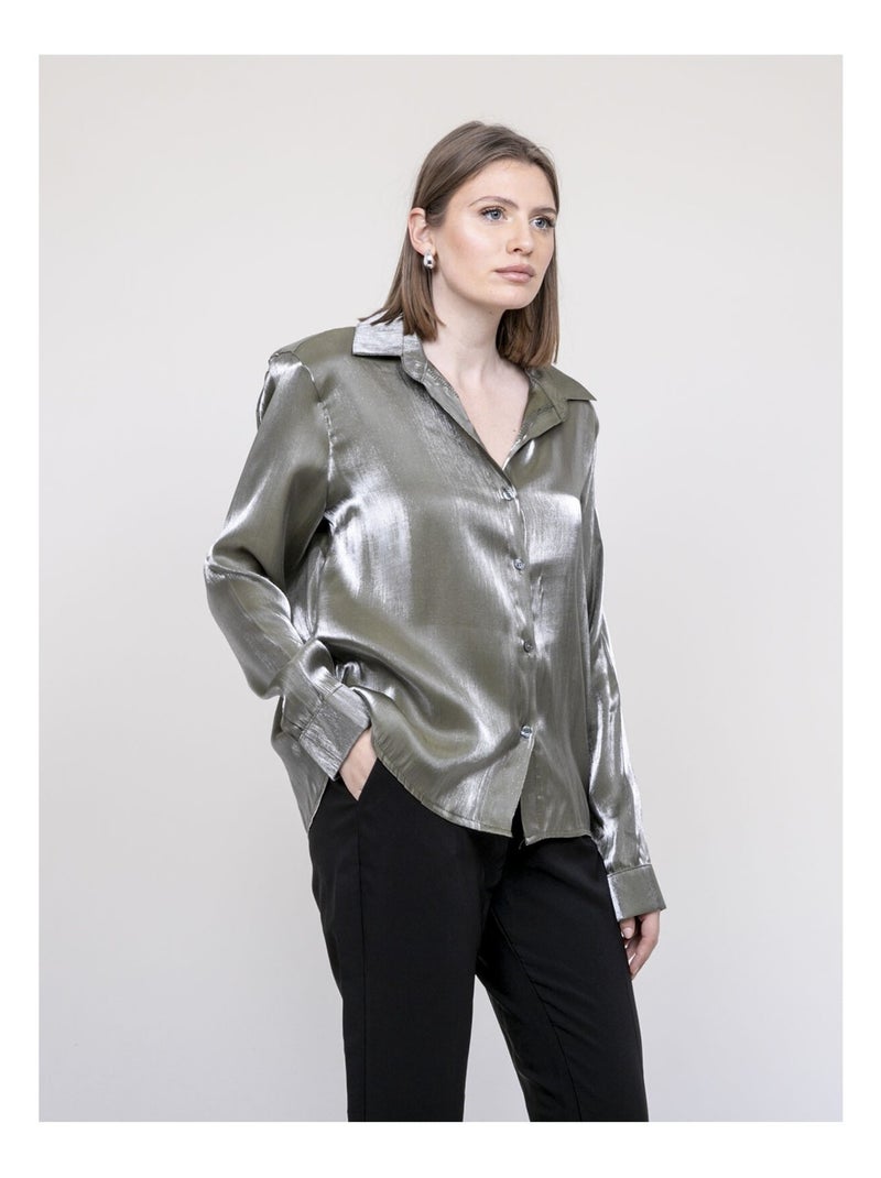 Camisa irisada ORIANA Caqui - Kiabi