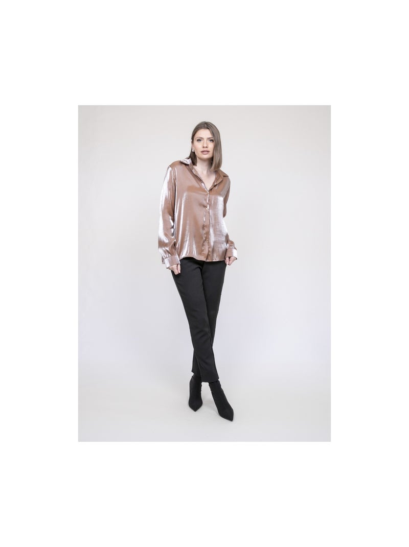 Camisa irisada ORIANA Marrón - Kiabi