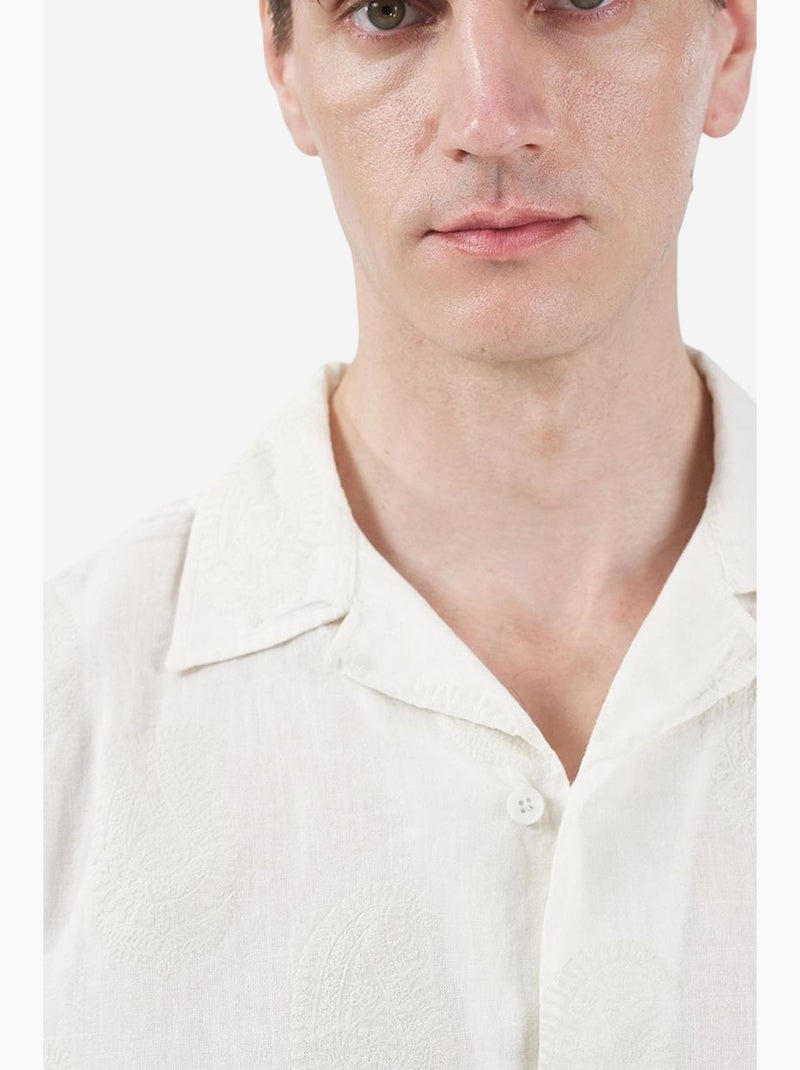 Camisa jacquard de corte regular con estampado paisley giesto Beige arcilla - Kiabi