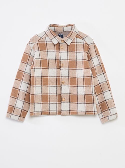 Camisa jacquard de cuadros en algodón - Kiabi