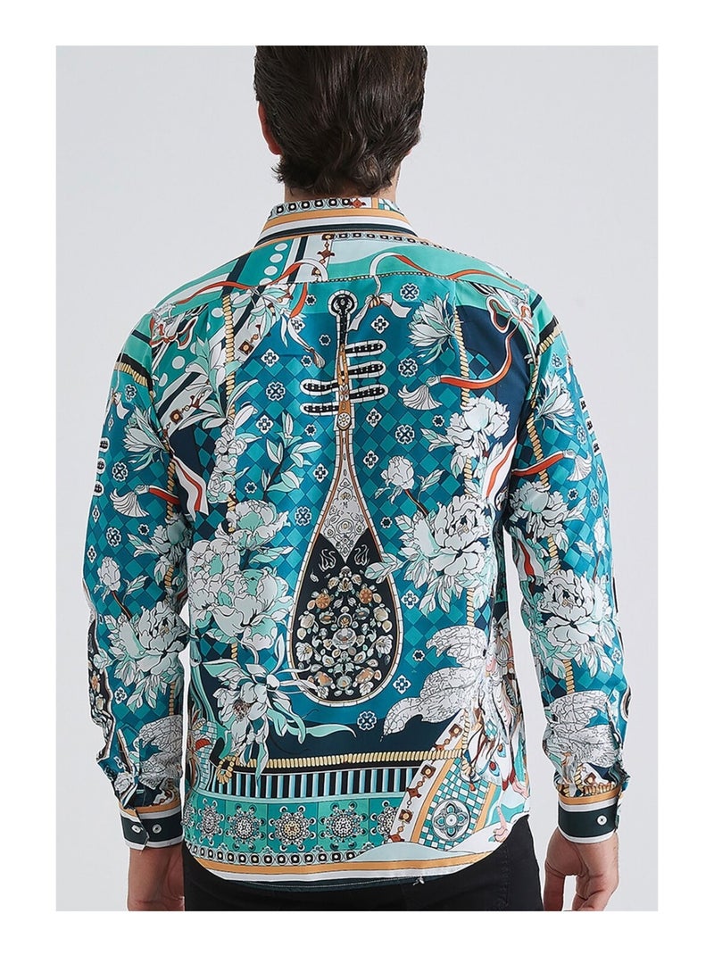 Camisa Kebello Azul turquesa - Kiabi