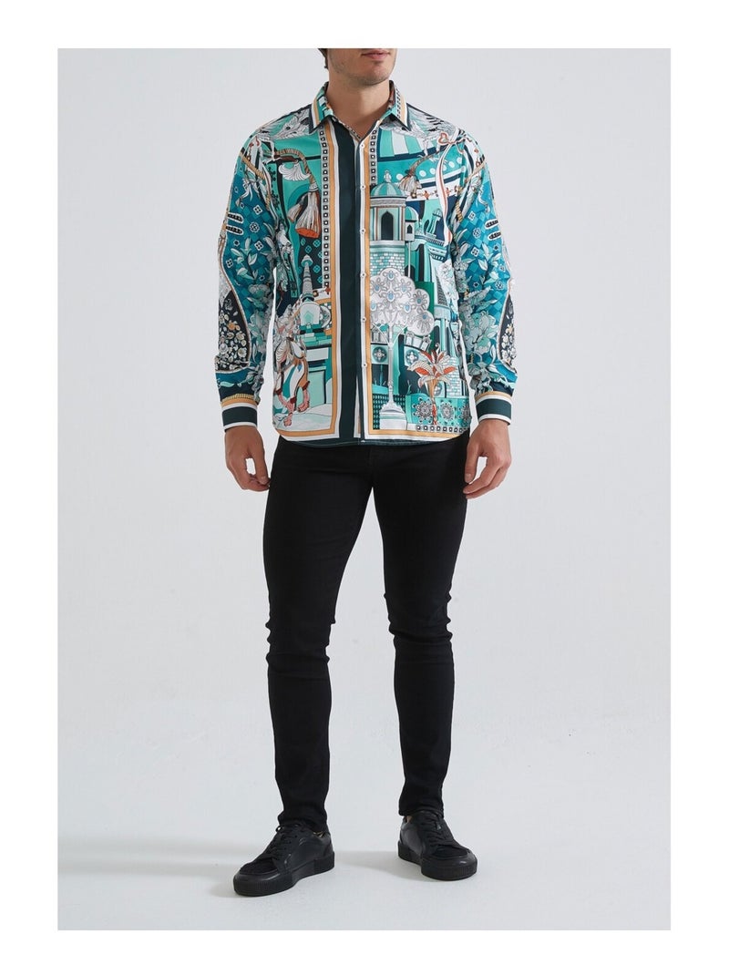 Camisa Kebello Azul turquesa - Kiabi