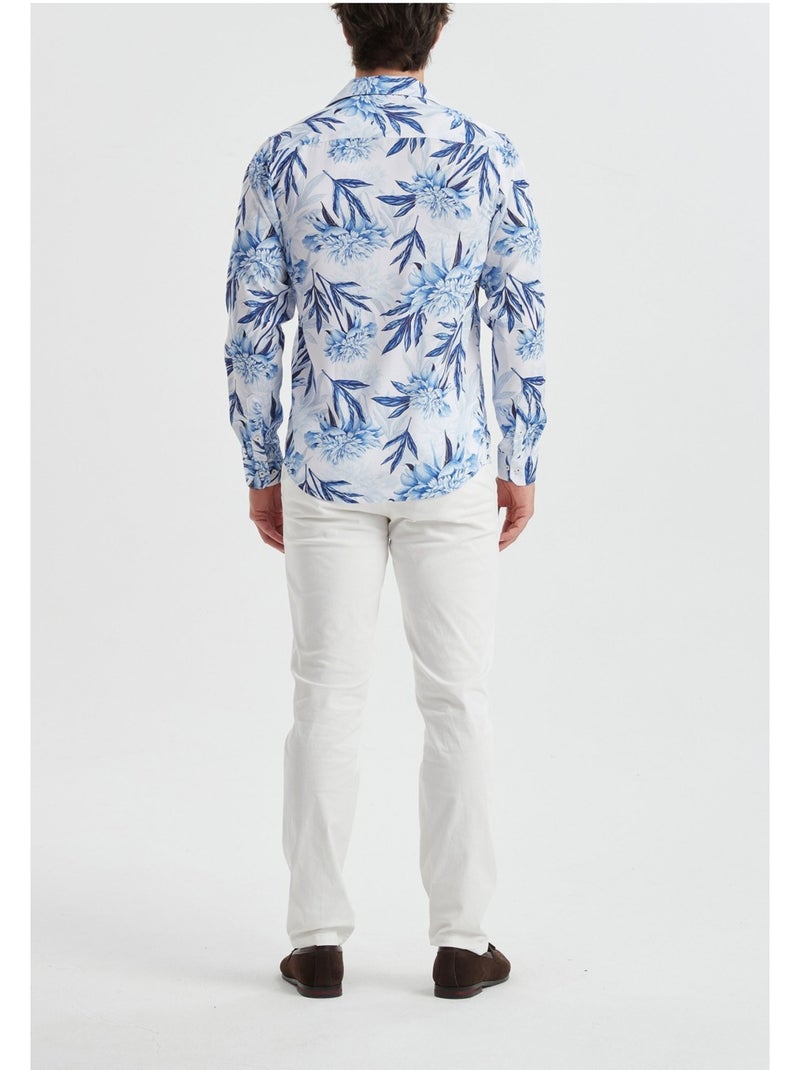 Camisa Kebello Blanco Azul - Kiabi