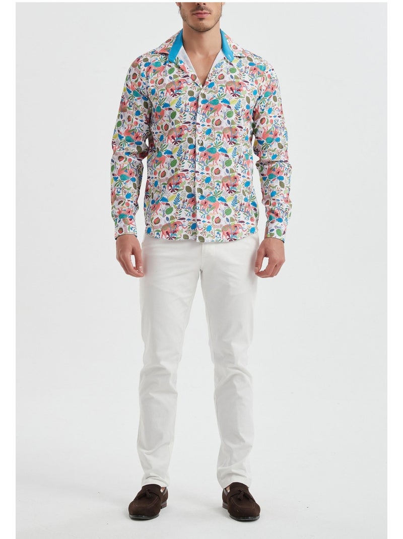 Camisa Kebello Blanco Multicolor - Kiabi