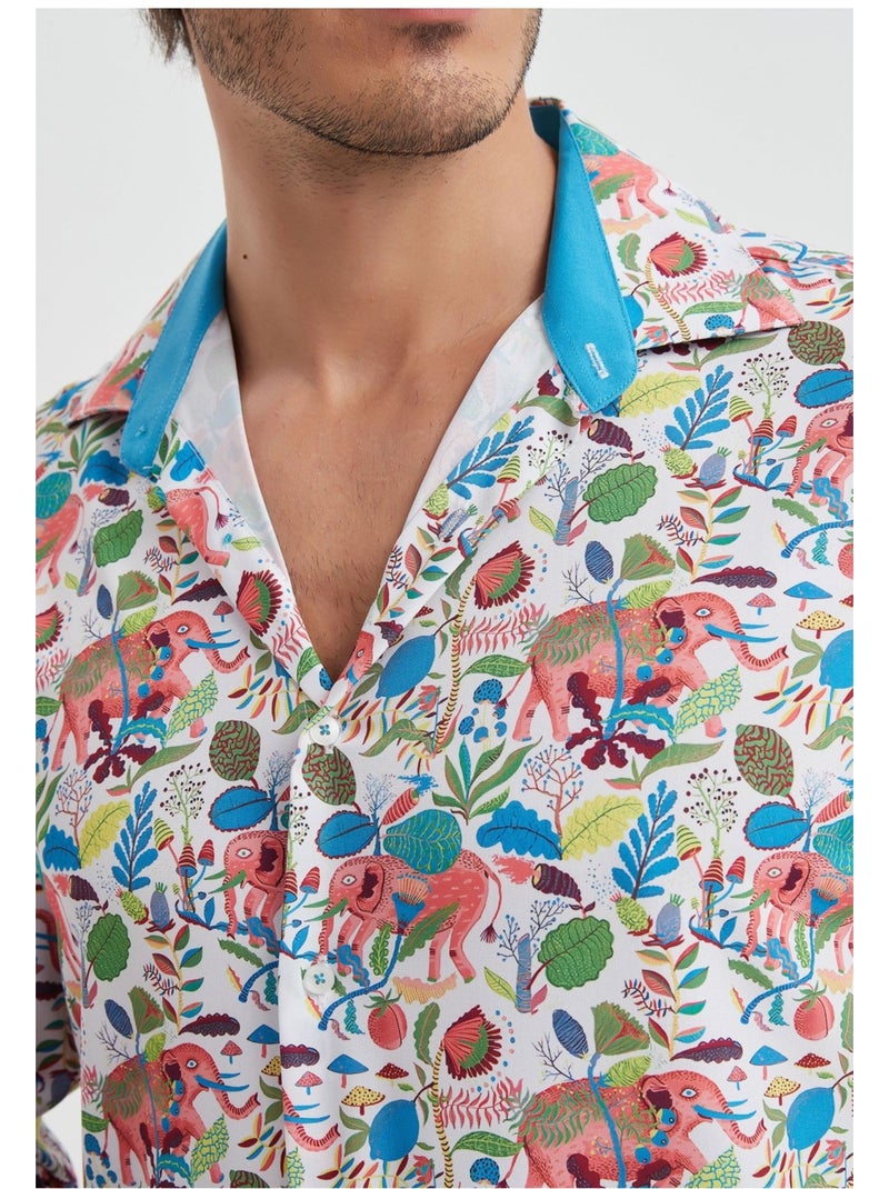 Camisa Kebello Blanco Multicolor - Kiabi