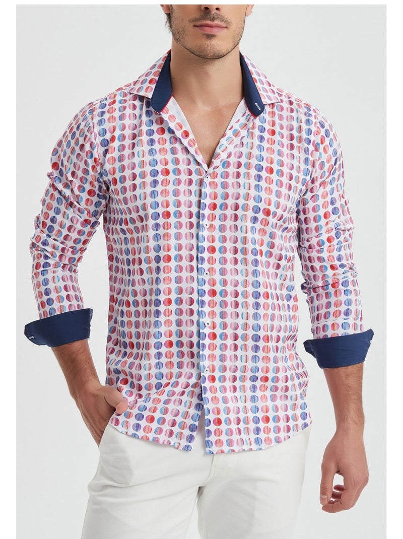 Camisa Kebello Blanco Rojo Azul - Kiabi
