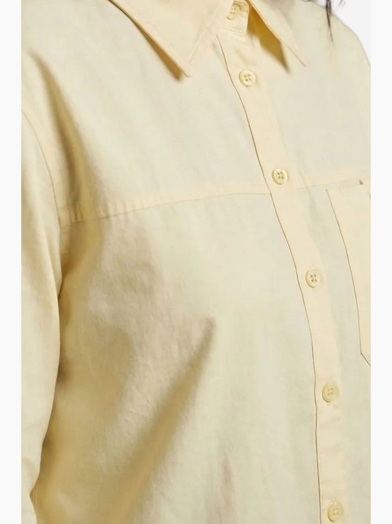 Camisa larga de algodón texturizado my fashion Amarillo limón - Kiabi