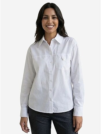 Camisa larga de algodón texturizado my fashion