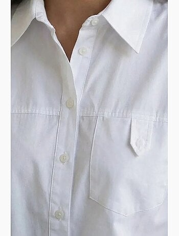Camisa larga de algodón texturizado my fashion