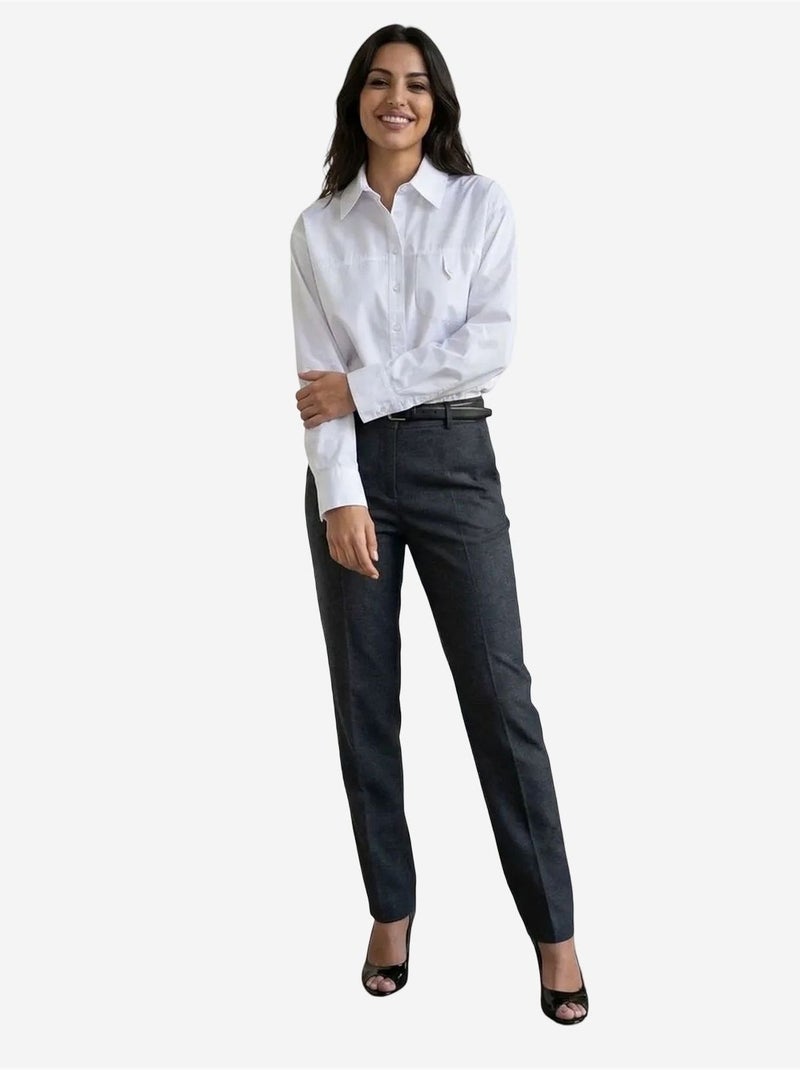 Camisa larga de algodón texturizado my fashion Blanco - Kiabi