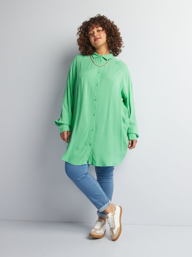 Camisa larga de manga larga VERDE - Kiabi