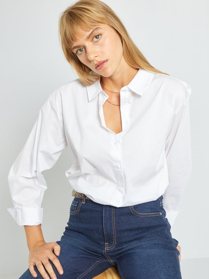Camisa larga 'JDY' blanco - Kiabi