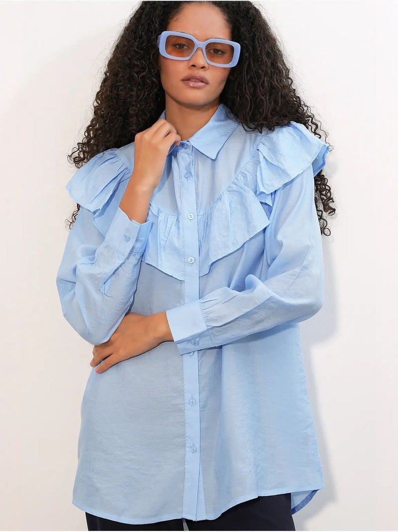 Camisa larga larga texturizada bdart Azul cielo - Kiabi
