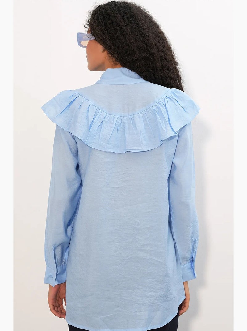 Camisa larga larga texturizada bdart Azul cielo - Kiabi