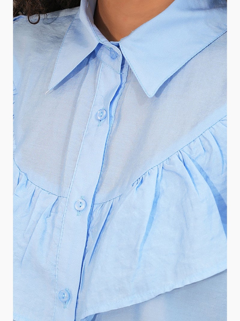Camisa larga larga texturizada bdart Azul cielo - Kiabi